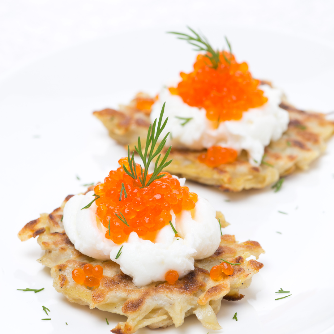 Potato Pancake with Creme and Caviar