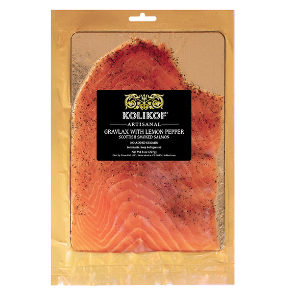 Salmón Ahumado con Pimienta Limón (Gravlax)