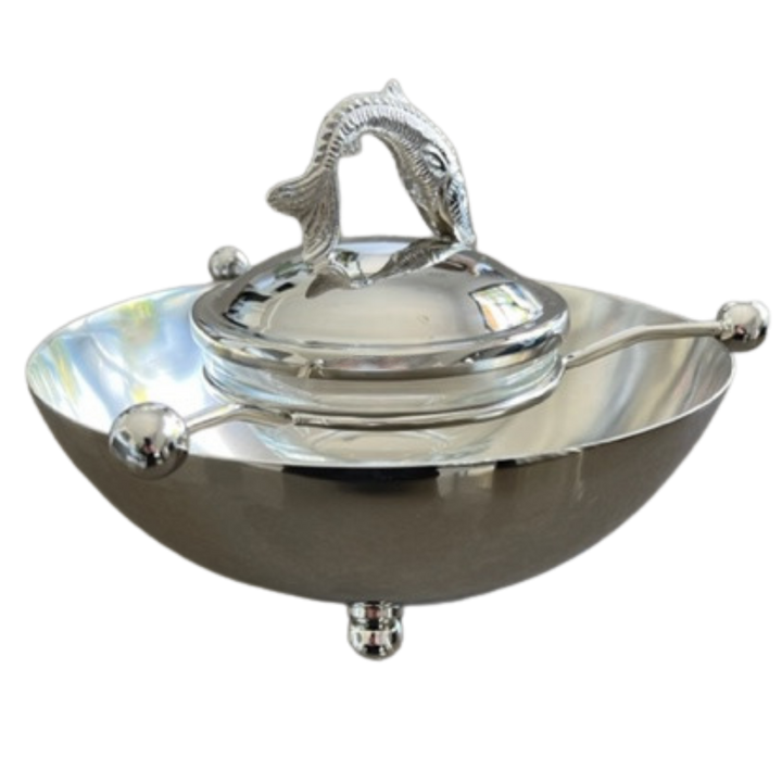 Nickel Plated Caviar Serving Set (8")